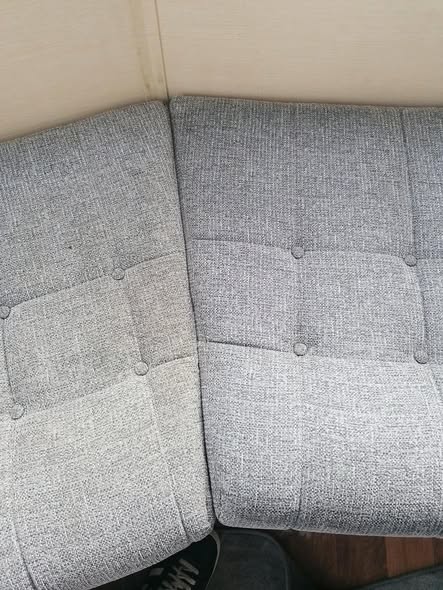 Upholstery close up after cleaning